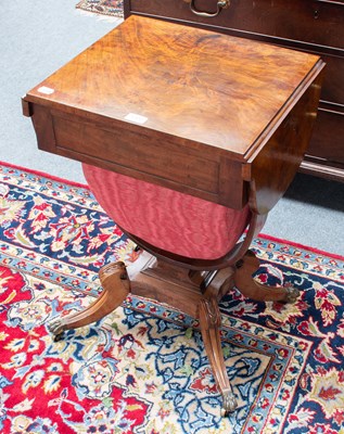 Lot 1300 - A William IV Mahogany Drop-Leaf Work Table,...