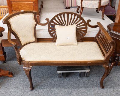 Lot 1105 - An Edwardian Inlaid Mahogany Parlour Bench or...