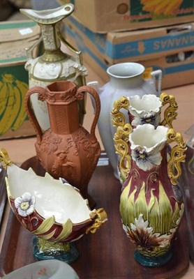 Lot 320 - Royal Dux vase and assorted pottery