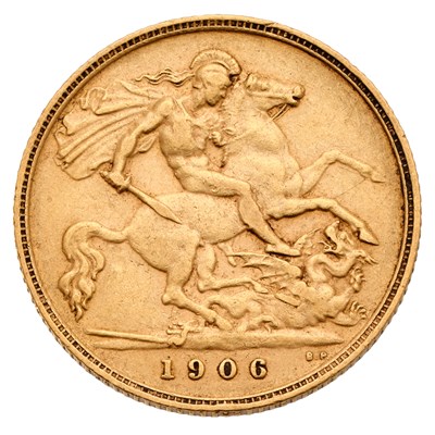 Lot 331 - Edward VII, Half Sovereign 1906; very fine