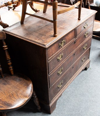 Lot 1293 - An 18th Century Oak Chest of Drawers, straight...