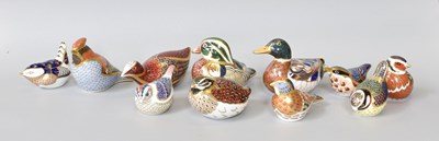 Lot 444 - Royal Crown Derby Bird Paperweights, some with...