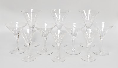 Lot 476 - A Part Suite of Cut Stemmed Drinking Glasses,...