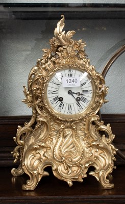 Lot 1240 - A French Gilt Metal Striking Mantel Clock,...