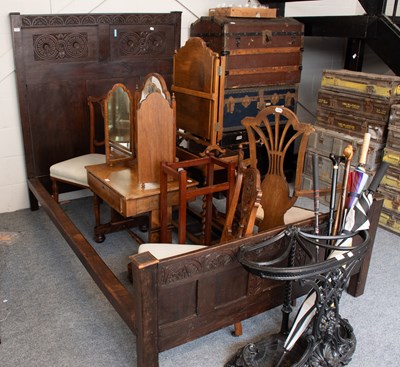 Lot 1184 - A Three Quarter Bedstead, composed of carved...