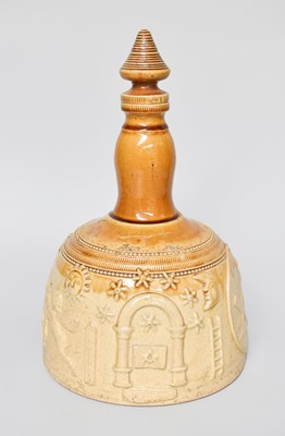Lot 392 - A Glazed Stoneware Masonic Whisky Flagon, 19th...