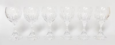 Lot 382 - A Set of Six Baccarat "Massena" Wine Glasses,...