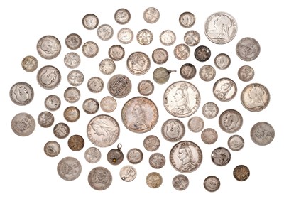 Lot 94 - Mixed British Pre-1920 Silver Coins, sterling...