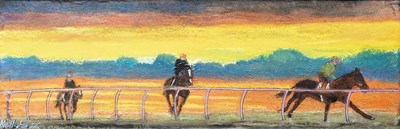 Lot 1173 - Ken Hughes (Contemporary) Gallops at Sunset...