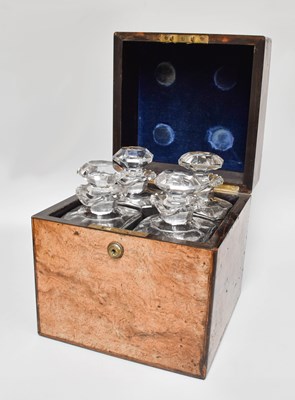 Lot 451 - A Victorian Walnut Four bottle Decanter Box,...