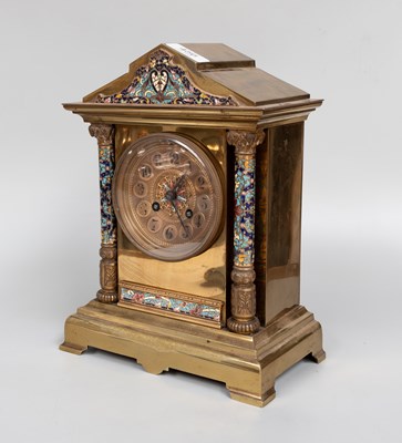 Lot 456 - A French Champleve Enamel Brass Striking...