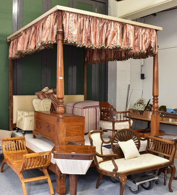 Lot 1108 - A Mahogany Four-Poster Bed, with turned and...