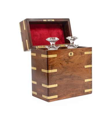 Lot 155 - An Early Victorian Mahogany Campaign Decanter...