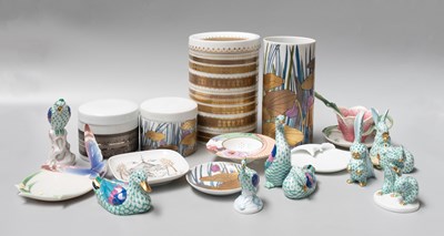 Lot 490 - A Rosenthal Porcelain Cylindrical Jar and...