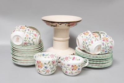 Lot 487 - A Minton "Haddon Hall" Porcelain Teaset,...