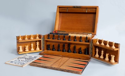 Lot 484 - An Oak Cased F H Ayres Games Compendium,...