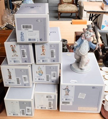Lot 481 - Eight Boxed Lladro Porcelain Figures, mainly...