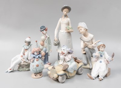 Lot 479 - Seven Various Lladro Porcelain Figures (one tray)