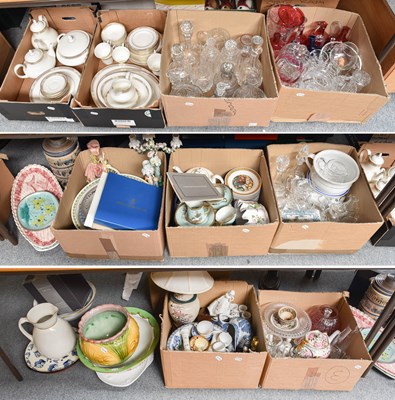 Lot 496 - Nine Boxes of Assorted Pottery, Porcelain and...