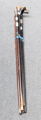Lot 369 - A Malacca Walking Cane with chased Indian...