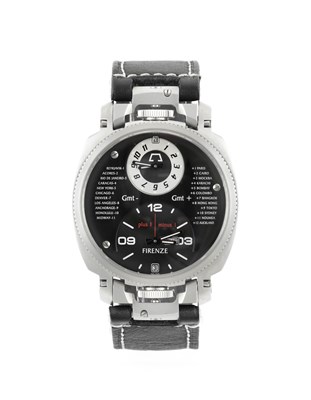 Lot 2236 - Firenze: A Stainless Steel Dual Time Zone Twin...