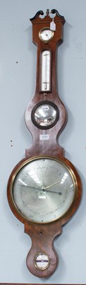 Lot 1243 - A Mahogany 10 in Dial Wheel Barometer, circa...