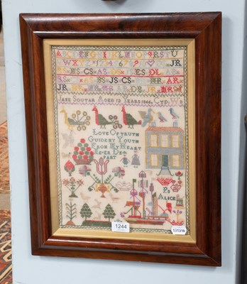 Lot 1244 - A Victorian Needlework Sampler, by Jane Soutar,...