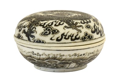 Lot 57 - A Chinese Biscuit Porcelain Seal Paste Pot,...