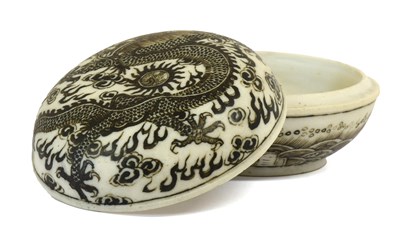 Lot 57 - A Chinese Biscuit Porcelain Seal Paste Pot,...