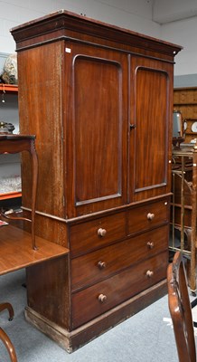Lot 1279 - A Victorian Mahogany Press Cupboard, the...