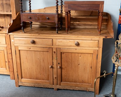 Lot 1362 - A Victorian Pine Farmhouse Kitchen Sideboard,...