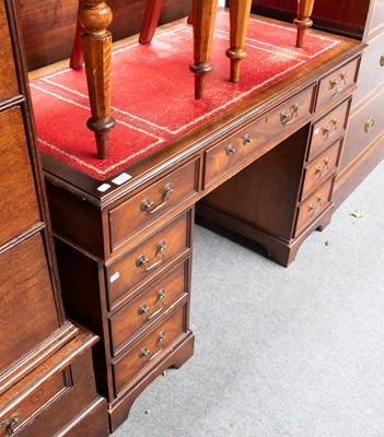 Lot 1339 - A Reproduction Leather Inset Mahogany Pedestal...
