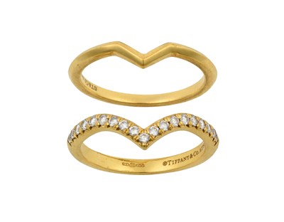 Lot 2382 - An 18 Carat Gold Diamond Soleste V Ring and An...