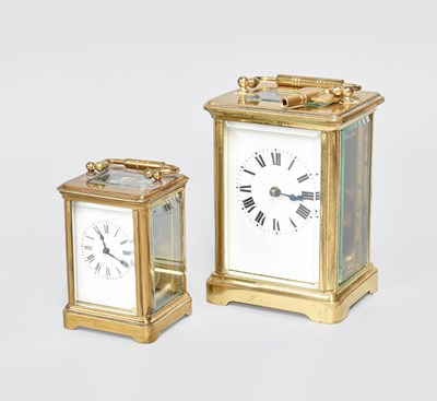 Lot 8 - Two Brass Carriage Timepieces