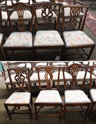 Lot 1324 - Six George III Ash Dining Chairs