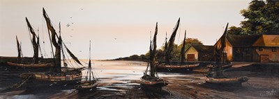 Lot 150 - Kevin Platt (Contemporary) Boats in the...