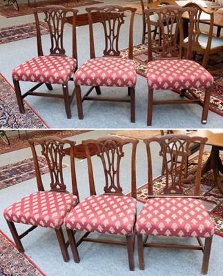 Lot 1419 - A Set of Six George III Mahogany Dining Chairs,...