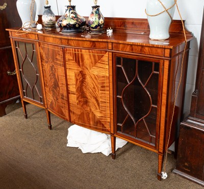 Lot 1273 - An Edwardian Inlaid Mahogany Breakfront...