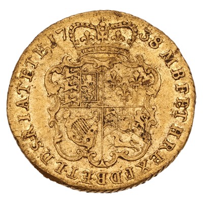 Lot 127 - George II, Guinea 1738, second young laureate...