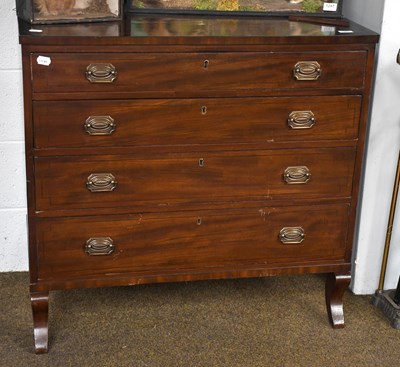 Lot 1283 - A Regency Mahogany Four-height Chest of...