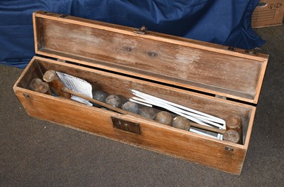 Lot 1290 - A Victorian Croquet Set in Pine Case with Iron...