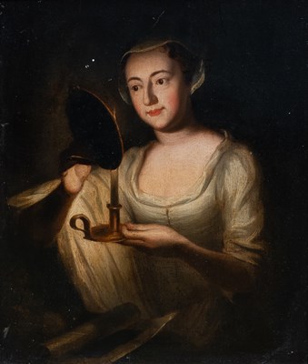 Lot 1190 - Follower of William Hogarth Portrait of a lady...