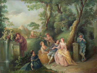 Lot 1214 - Manner of Nicolas Lancret Courting couple and...