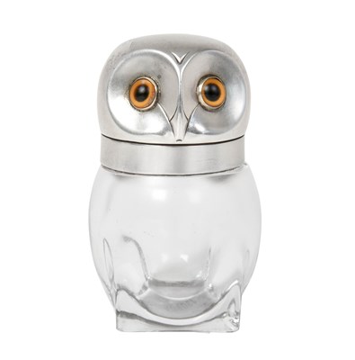 Lot 2147 - A Victorian Silver-Mounted Glass Novelty Scent-Bottle