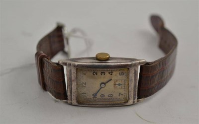 Lot 368 - An Art Deco wristwatch, case stamped '925'