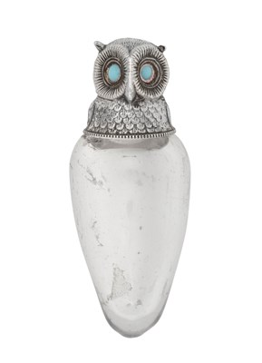 Lot 2144 - A Victorian Silver-Mounted and Stone-Set Novelty Scent-Bottle