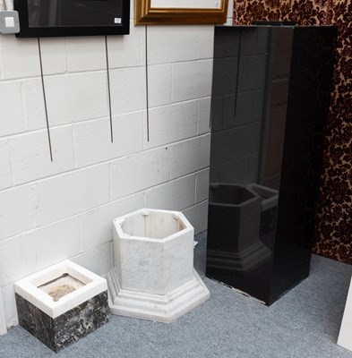 Lot 1418 - A Large Modern Square Section Black Marble...
