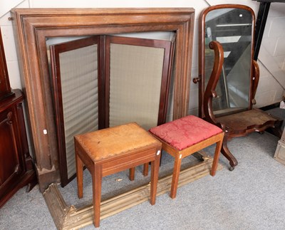 Lot 1412 - An Oak Ogee Moulded Fire Surround, together...