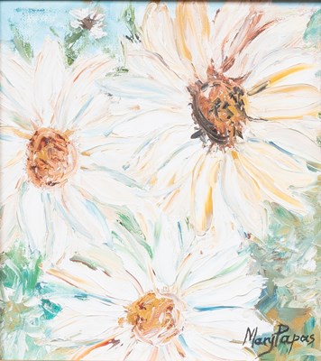 Lot 1164 - Mary Papas (Contemporary) Sunflowers Signed...