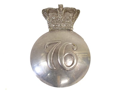 Lot 48 - A Georgian White Metal Shako Plate to the 76th...